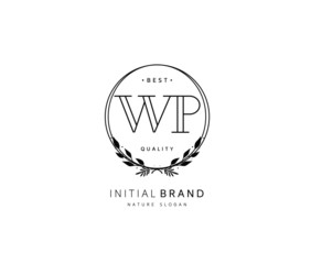 W P WP Beauty vector initial logo, handwriting logo of initial signature, wedding, fashion, jewerly, boutique, floral and botanical with creative template for any company or business.