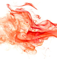 Red smoke on white background