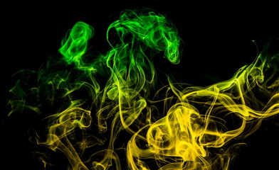 Colored smoke on black background