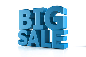 3D text big sale on white background	
