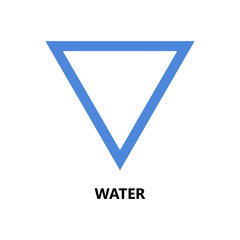 Symbol of nature element, icon. Water. Colored triangular sign. Vector illustration on white background.