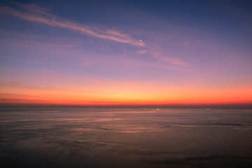 Fototapeta na wymiar view beautiful sunrise under water of sea at phuket, Thailand