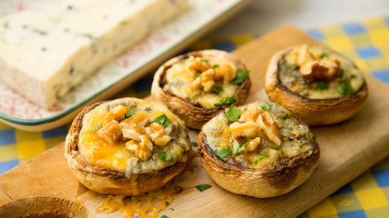 Mushrooms with cheese and nuts 