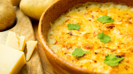 Baked potatoes with cheese