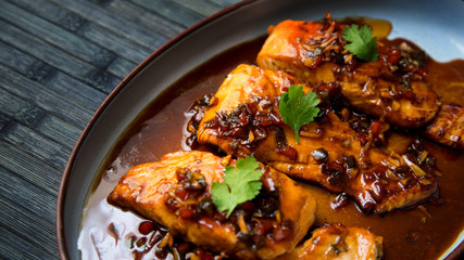 Cooked salmonetes spanish gastronomy
