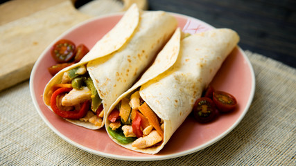 Chicken fajitas traditional mexican gastronomy