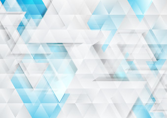 Blue grey technology geometric low poly abstract background