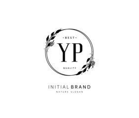 Y P YP Beauty vector initial logo, handwriting logo of initial signature, wedding, fashion, jewerly, boutique, floral and botanical with creative template for any company or business.