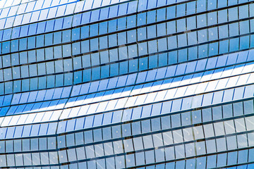 Glass front of a modern office building
