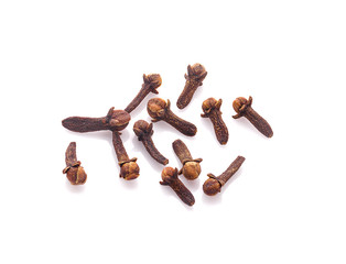 dry cloves on white background