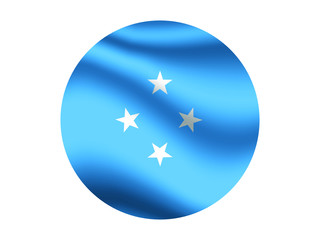 Micronesia Waving national flag with inside sticker round circke isolated on white background. original colors and proportion. Vector illustration, from countries flag set