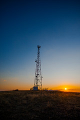 Sunset landscape in the october day