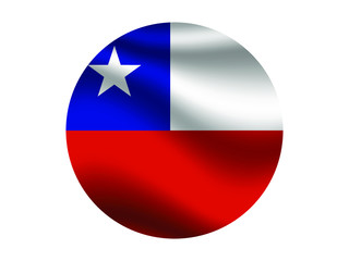Chile Waving national flag with inside sticker round circke isolated on white background. original colors and proportion. Vector illustration, from countries flag set