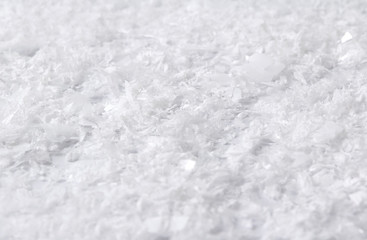 White fluffy artificial snow texture abstract background