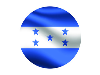 Honduras  Waving national flag with inside sticker round circke isolated on white background. original colors and proportion. Vector illustration, from countries flag set