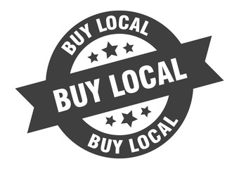 Fototapeta premium buy local sign. buy local black round ribbon sticker