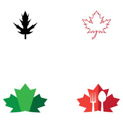 Stylized Autumn Maple Leaf Foliage logo