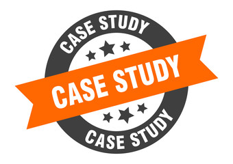 Fototapeta premium case study sign. case study orange-black round ribbon sticker