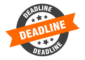 Obraz premium deadline sign. deadline orange-black round ribbon sticker