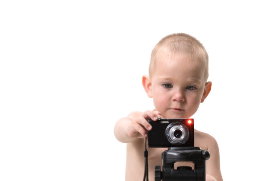 Child using a camera