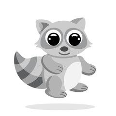 raccoon flat vector