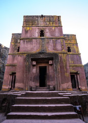 Fototapeta na wymiar Lalibela, Ethiopia. Famous Rock-Hewn Church of Saint George - Bete Giyorgis