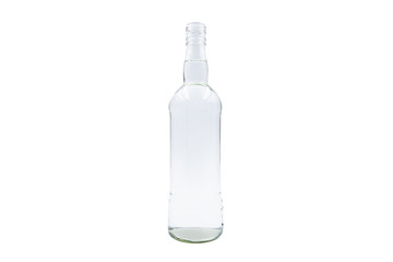 Transparent bottles placed on a white background