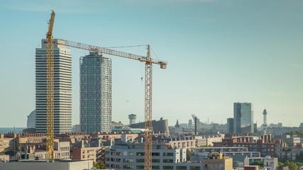 barcelona city timelpase skyline mediterranean
