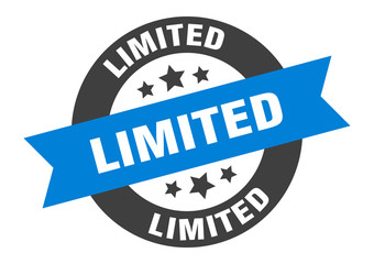 Fototapeta premium limited sign. limited blue-black round ribbon sticker