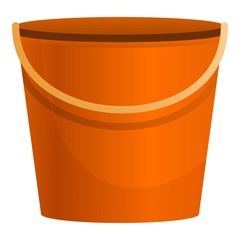 Plastic bucket icon. Cartoon of plastic bucket vector icon for web design isolated on white background