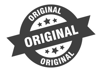 original sign. original black round ribbon sticker
