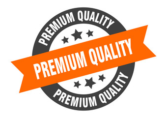 premium quality sign. premium quality orange-black round ribbon sticker