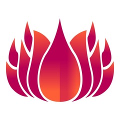 Floral lotus icon. Cartoon of floral lotus vector icon for web design isolated on white background