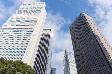 東京都新宿区西新宿の高層ビル群の街並み