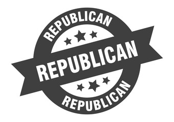 republican sign. republican black round ribbon sticker