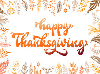 cute Thanksgiving greeting card, poster, print, invitation, banner design