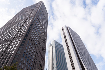 Obraz na płótnie Canvas 東京都新宿区西新宿の高層ビル群の街並み