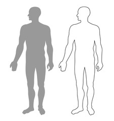 Basic isolated vector silhouette of a man.