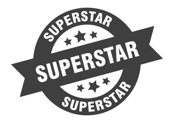 superstar sign. superstar black round ribbon sticker