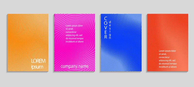 Minimal abstract vector halftone cover design template. Future geometric gradient background. Vector templates for placards, banners, flyers, presentations and reports - Powered by Adobe