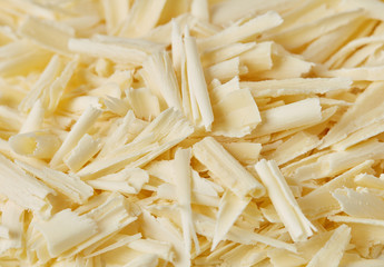 White chocolate shavings close-up