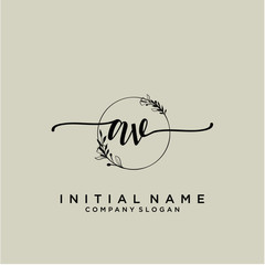 AV Beauty vector initial logo, handwriting logo.