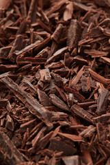 Brown chocolate shavings