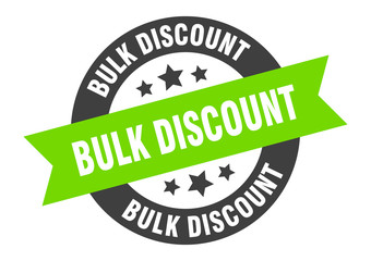 bulk discount sign. bulk discount black-green round ribbon sticker