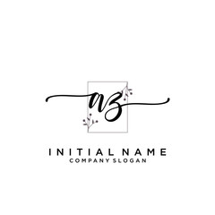 AZ Beauty vector initial logo, handwriting logo.