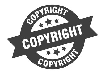 copyright sign. copyright black round ribbon sticker