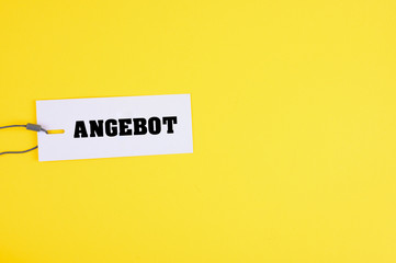Preisschild mit einem Angebot