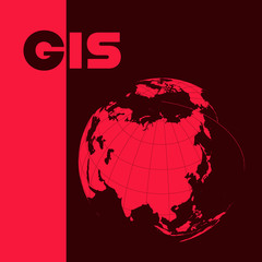 GIS and mapping banner in red ciolors