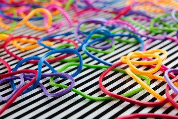 Vivid Colorful rubber bands