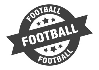 football sign. football black round ribbon sticker